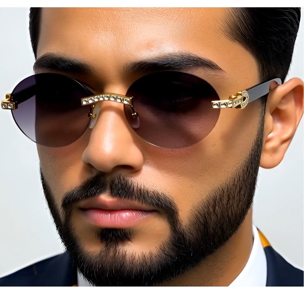 Sunglasses Retro Gradient Black Lens UV400 Anti Glare Stylish Luxury Lentes New